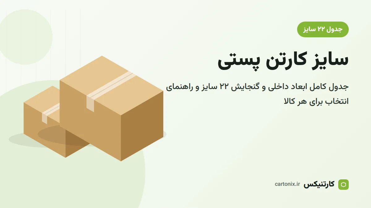 راهنمای انتخاب سایز کارتن پستی